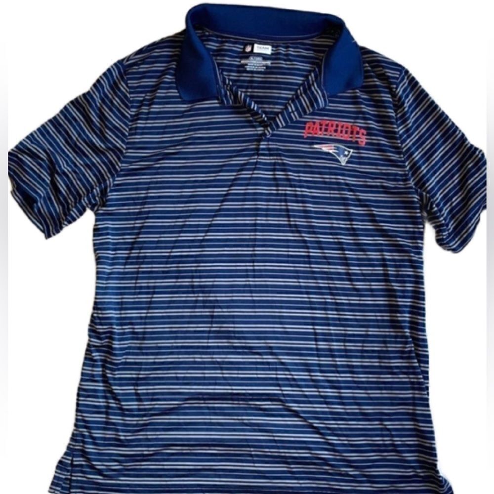NFL Men’s Patriots Authentic Team Apparel Blue & White Polo w/Logo (XL)